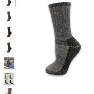 A pair of socks that are on display.